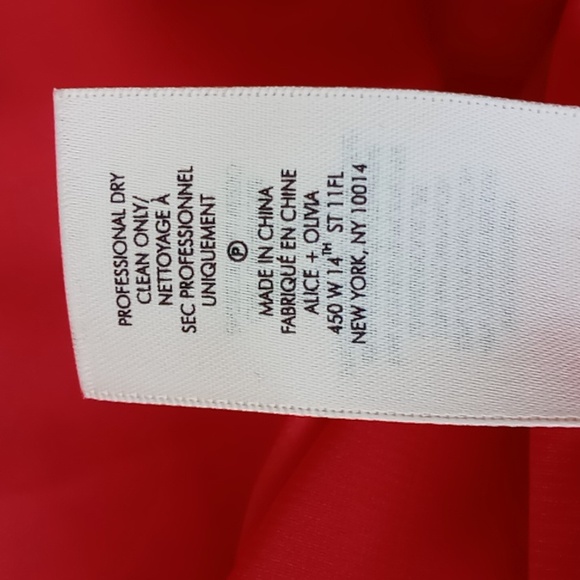 Alice + Olivia Red Pasha Lace Long Sleeve Blouse Size Small Eyelash Cuffs & Hem - Picture 11 of 16